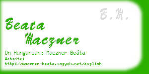 beata maczner business card