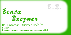 beata maczner business card